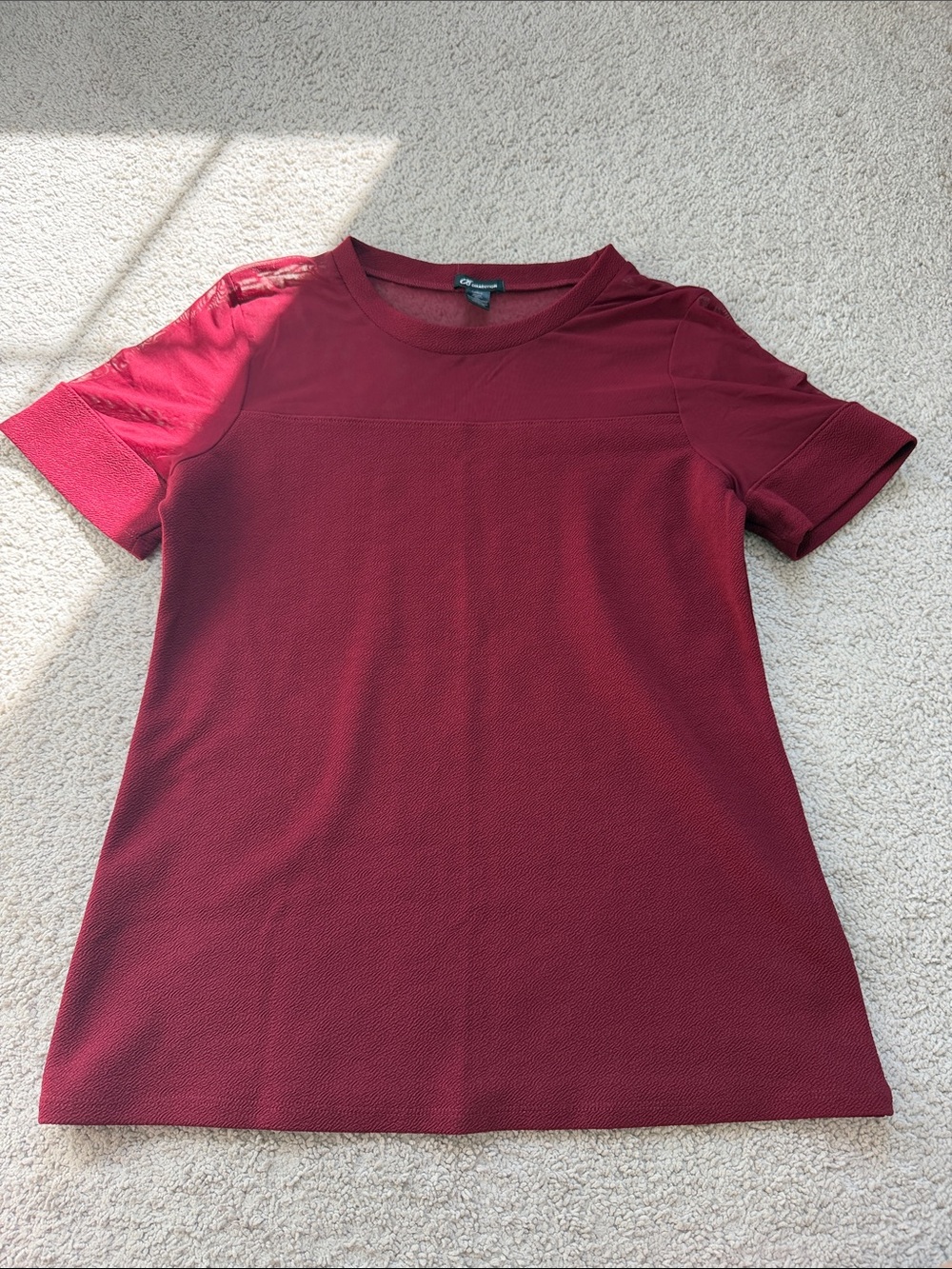 Women's Short Sleeve Crew Neck Top in Burgundy by Chaps